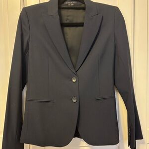 Theory Women's Navy Blue Wool Blazer